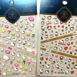 5D nail stickers, embossed, anime nail stickers