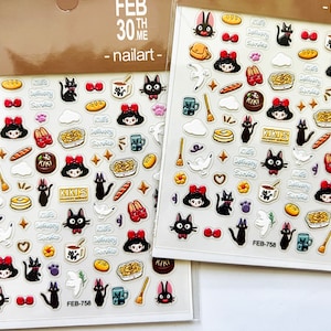 5D nail stickers, embossed, anime nail stickers, cute nail stickers