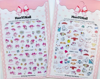 nagelstickers, reliëf, anime-nagelstickers