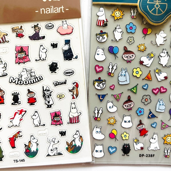 5D nail stickers, embossed, anime nail stickers