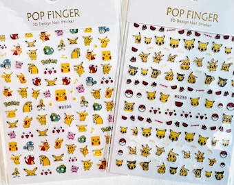 nail stickers, embossed, anime nail stickers