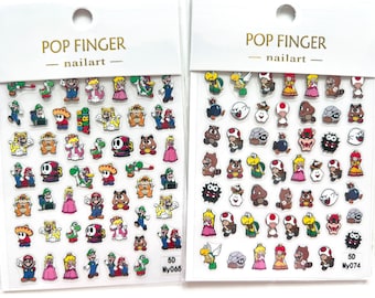 5D nail stickers, embossed, anime nail stickers