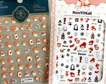 nail stickers, cute nails, anime stickers