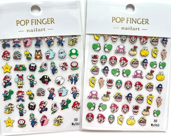 5D nail stickers, embossed, anime nail stickers