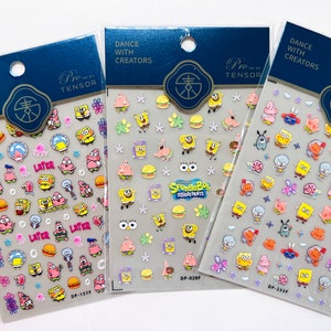 5D nail stickers, embossed, anime nail stickers