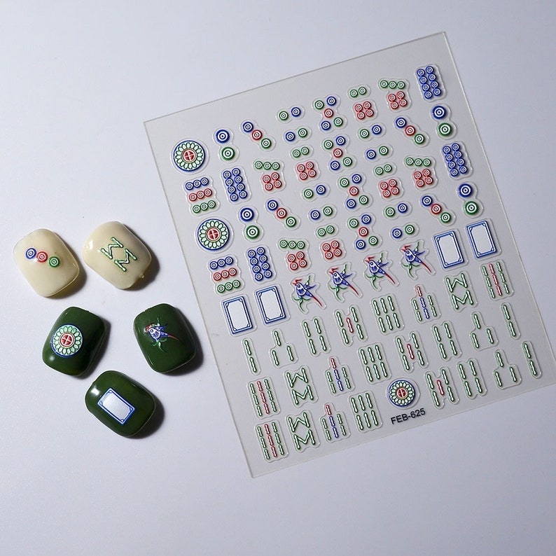 Nail stickers, cute stickers, mahjong stickers, mahjong nails bild 7