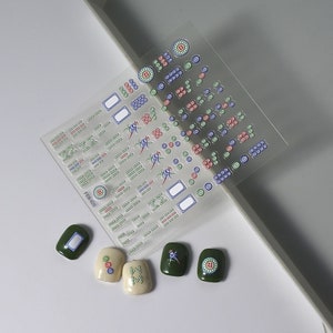 Nail stickers, cute stickers, mahjong stickers, mahjong nails bild 9
