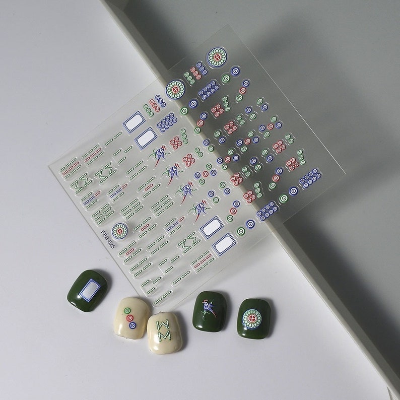 Nail stickers, cute stickers, mahjong stickers, mahjong nails bild 9