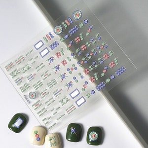 Nail stickers, cute stickers, mahjong stickers, mahjong nails bild 8