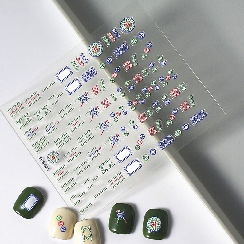 Nail stickers, cute stickers, mahjong stickers, mahjong nails bild 8