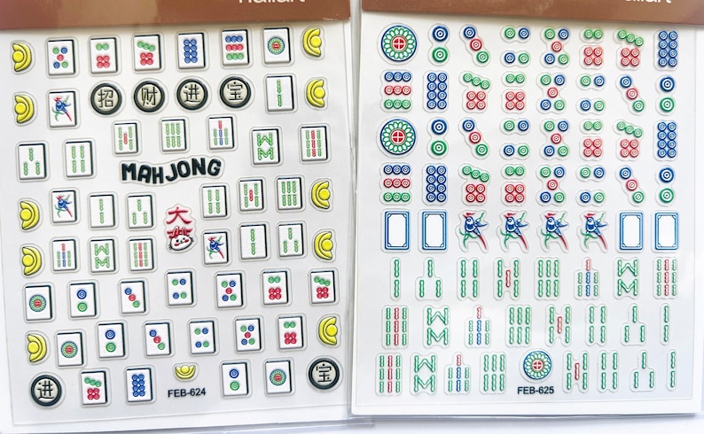 Nail stickers, cute stickers, mahjong stickers, mahjong nails bild 1