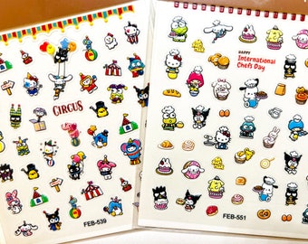 5D-nagelstickers, reliëf, anime-nagelstickers
