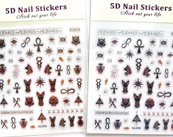 5D nail stickers, embossed, cute cat nail stickers, cat nails, cat decals