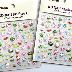 5D nail stickers, embossed, anime nail stickers