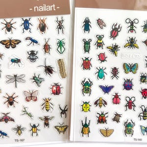 5D nail stickers, embossed, butterfly nail stickers, insect nail stickers, insect nails