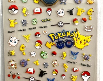 5D nail stickers, embossed, anime nail stickers