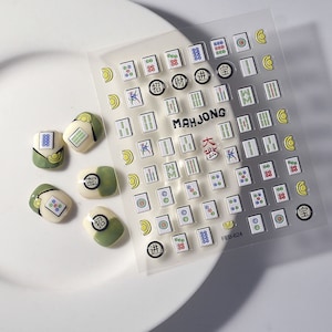Nail stickers, cute stickers, mahjong stickers, mahjong nails FEB-624