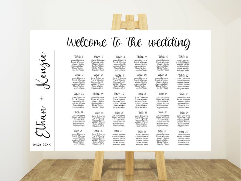 Elegant Wedding Seating Chart Wedding Seating Poster Find Etsy