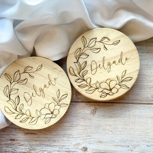 Custom Wood Engraved Coasters Personalized Coaster Set for Housewarming Gift Last Name Coasters for Wedding Anniversary Gift for Couple