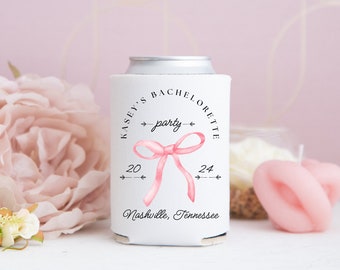 Personalized Bachelorette Party Favor Custom Coquette Bridal Party Can Cooler Cheap Unique Bridesmaid Proposal Gift for Her Maid of Honor