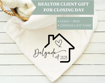Custom Realtor Closing Gift for Client Housewarming Present for New Home Owner Client Gift Blanket Closing Day Gift Personalized Blanket