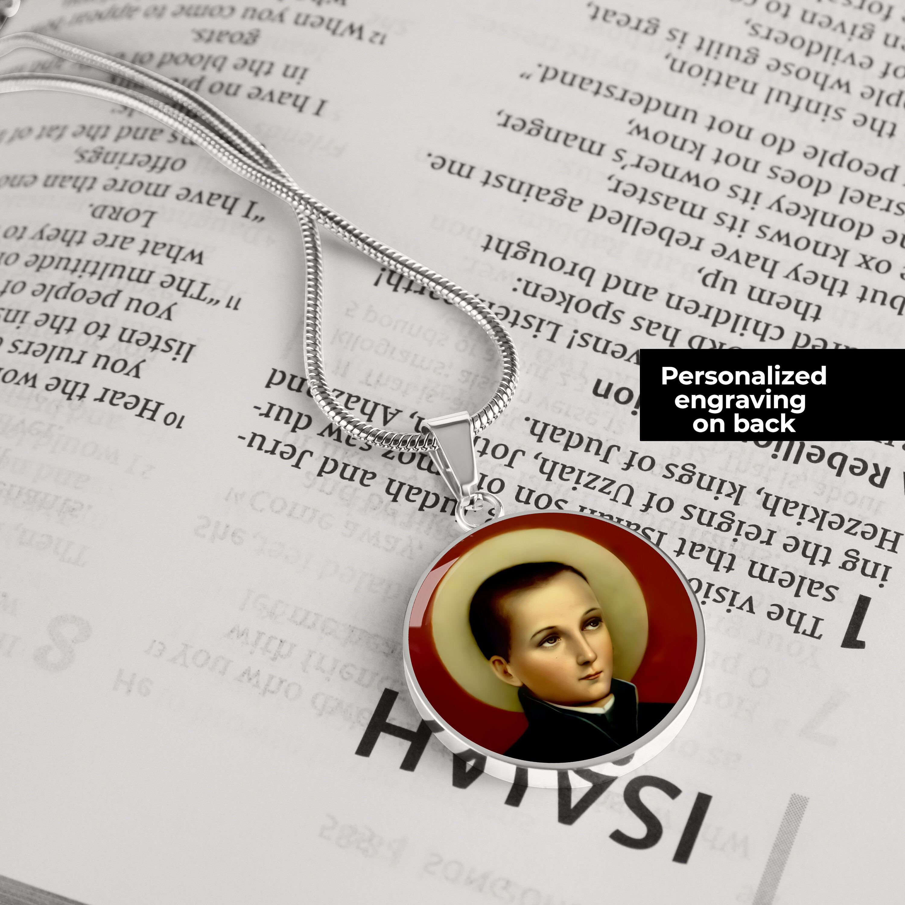 Cadeaux de Prêtre Chrétien Personnalisés Collier Pendentif Personnalisé | Médaille St John Berchmans