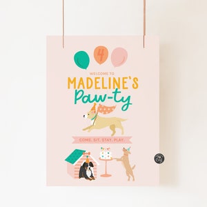 Puppy Party Birthday Sign, Digital Puppy Party Welcome Sign, Puppy Birthday Party, Dog Birthday Welcome Sign, Puppy Party Poster, Puppy Sign