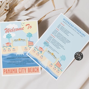 Panama City Beach Bachelorette Invitation & Itinerary, Panama City Itinerary, Panama City Invite, PCB Invitation, PCB Family Reunion