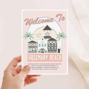 Rosemary Beach Bachelorette Invite, Rosemary Beach Birthday Invite, 30A Wedding, 30A Invitation, Rosemary Beach Wedding, Beach Bachelorette