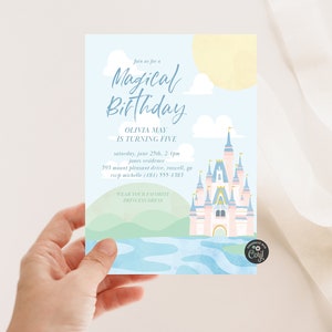Princess Birthday Invitation, Princess Birthday Party, Castle Invite, Fairytale Invite, Simple Invitation, Princess Party, Modern