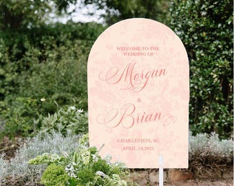 Custom Arched Welcome Sign, Wedding Welcome Sign, Arched Welcome Sign, Wedding Signage, Waterproof Sign, Custom Shaped Sign, Day-Of Sign