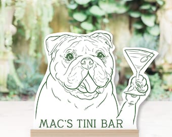 Dog Bar Sign, Dog Portrait Bar Sign, Custom Bar Sign, Wedding Bar Sign, Martini Sign, Pet Portrait Sign, Pet Portrait Bar Sign, Pet Portrait
