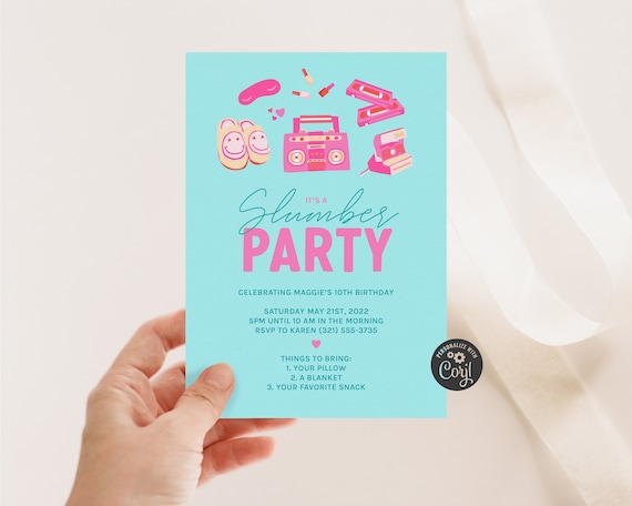 Pajama party invitation deals
