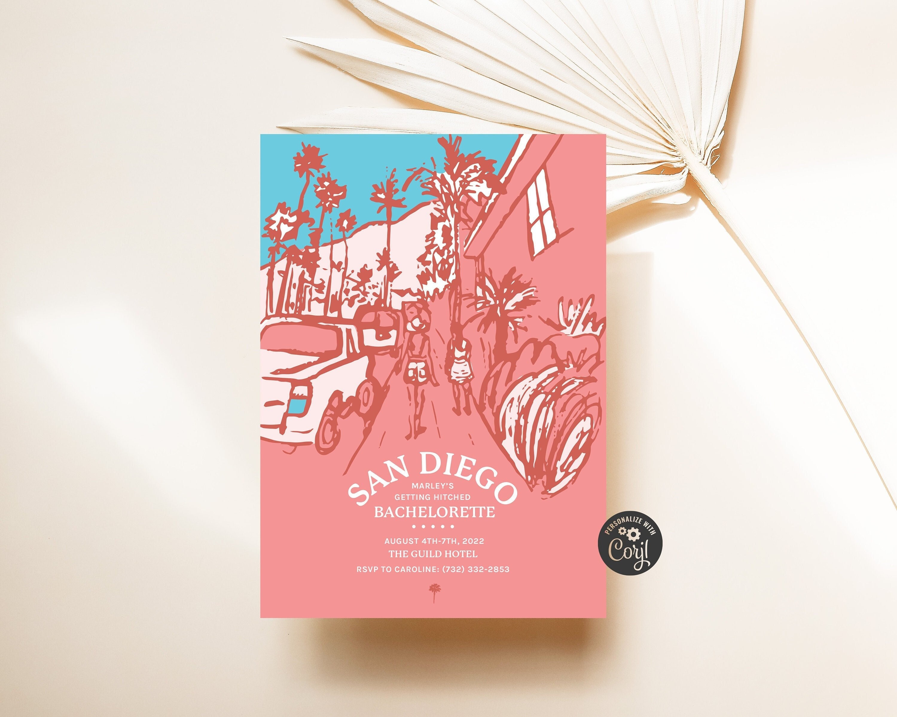 San Diego Bachelorette Invitation San Diego Vacay San Diego Vacation San Diego Wedding Invitation San Diego Printable San