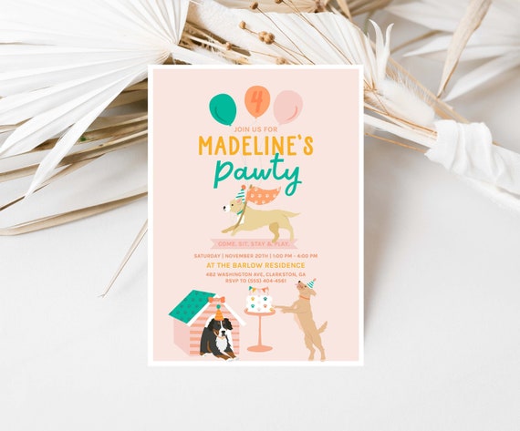 Printable Puppy Party Invitation Puppy Invitation Dog | Etsy