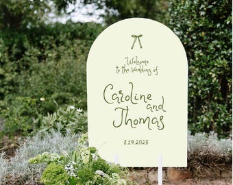Custom Arched Welcome Sign, Wedding Welcome Sign, Arched Welcome Sign, Wedding Signage, Waterproof Sign, Custom Shaped Sign, Day-Of Sign