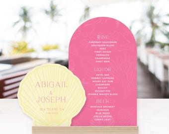 Custom Bar Sign, Seasshell Bar Sign, Wedding Bar Sign, Coastal Bar Sign, Beach Sign, Bridal Shower Sign, Baby Shower Sign, Wedding Sign