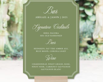 Custom Bar Sign, Wedding Bar Sign, Birthday Sign, Party Bar Sign, Bridal Shower Sign, Baby Shower Sign, Cocktail Sign
