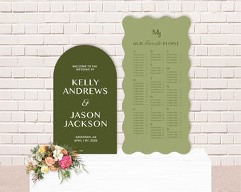 Two Piece Wedding Seating Chart, Wedding Signage, Wedding Welcome Sign, Welcome Sign, Party Signs, Custom Shaped Sign, Custom Wedding Sign
