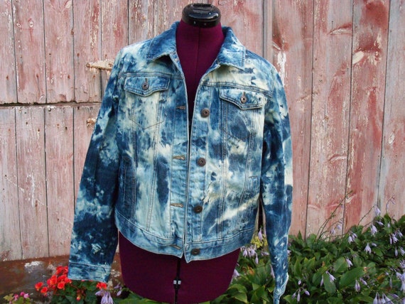 XL Mudd Bleached Misses Denim Jacket | Etsy