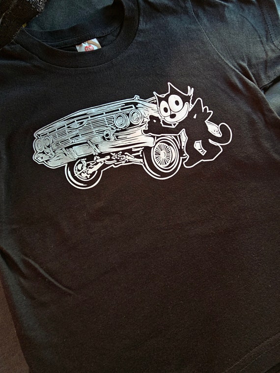 Kids Felix the Cat Lowrider|Kids Streetwear|Chicano Wear|Unisex|Kids Tees|LowriderWear|Lowrider Style|Chevy Tees|Impala Tees|Felix the Cat