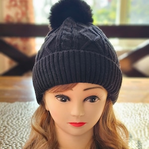 Cute Winter Hat Beanie for Women | Soft Warm inside Lining | Pom Pom Beanies | Winter Accessory | Gift for Her | Knit Hat | Crochet Hat