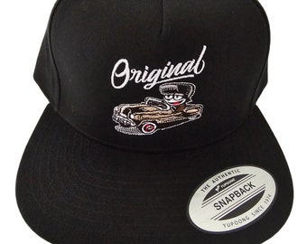 Mens High Quality Embroidered Felix the Cat Snapback | Lowrider Hats | Fathers Day Gift | Gift for Grandpa