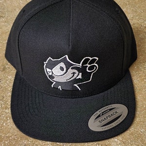 Mens High Quality Embroidered Felix the Cat Snapback | Lowrider Hats | Fathers Day Gift | Gift for Grandpa