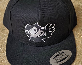 Mens High Quality Embroidered Felix the Cat Snapback | Lowrider Hats | Fathers Day Gift | Gift for Grandpa