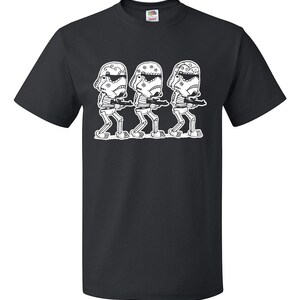 Adult Unisex Three Trooper Skull Day of the Dead Tee|Dia De Los Muertos|Skeleton Tees|Skull Day of the Dead Tshirt