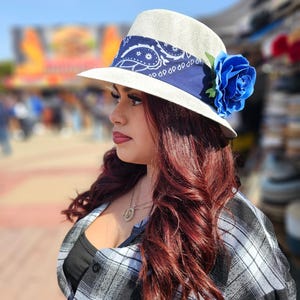 White OG Lowrider Brim with Bandana | Mastermind Hats | Lowrider Brim | Bandana Hat