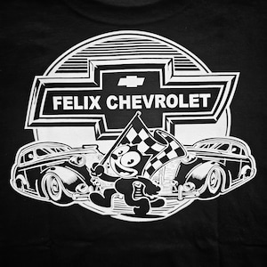 Adult Felix the Cat Chevrolet Bomb | Lowrider Wear | Felix the Cat | Chevrolet | Lowrider Bomb | Unisex | Womens Vneck