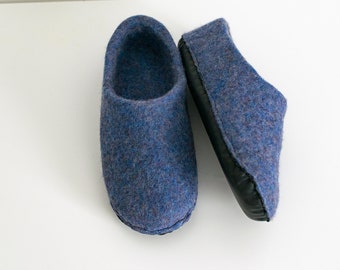 Unisex felted wool slippers