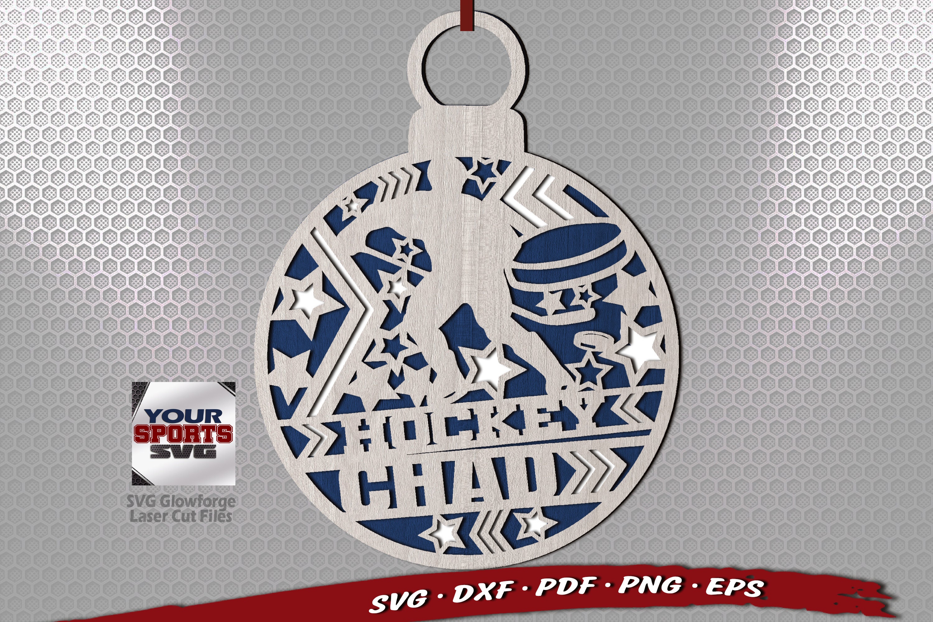 Monogram Hockey Ornament SVG Christmas Files Etsy Canada